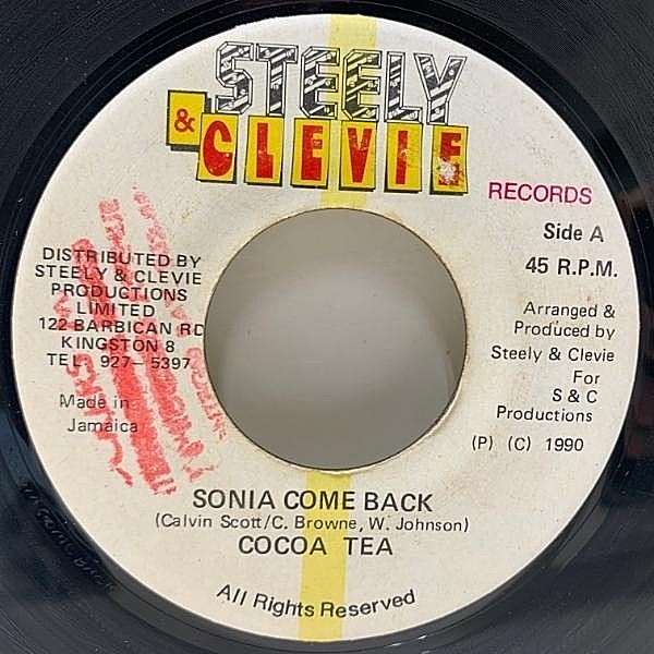 レコードメイン画像：JAオリジナル 7インチ COCOA TEA Sonia Come Back ('90 Steely & Clevie) 現場必須BIGリディム「Punanny」使用 ココ・ティー 45RPM.
