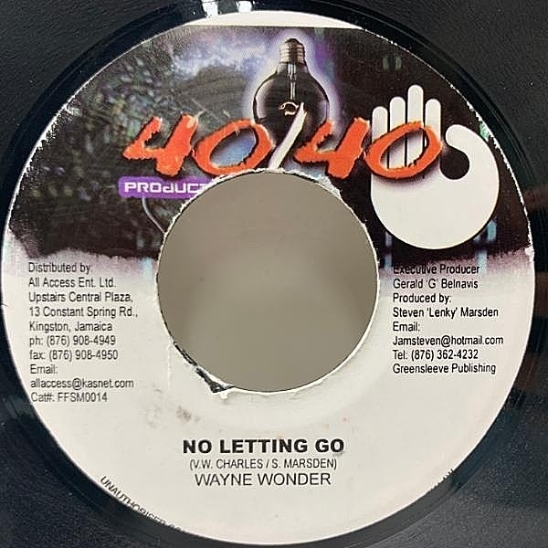 レコードメイン画像：【ゼロ年代を代表するR&B風美メロ特大チューン】JAオリジナル 7インチ WAYNE WONDER No Letting Go 怪物リディム「Diwali」使用！45RPM.