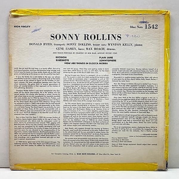 【値下げ】Sonny Rollins 第1集 アナログ盤LP SONNY ROLLINS / Sonny Rollins Volume 1 (LP) / Blue Note