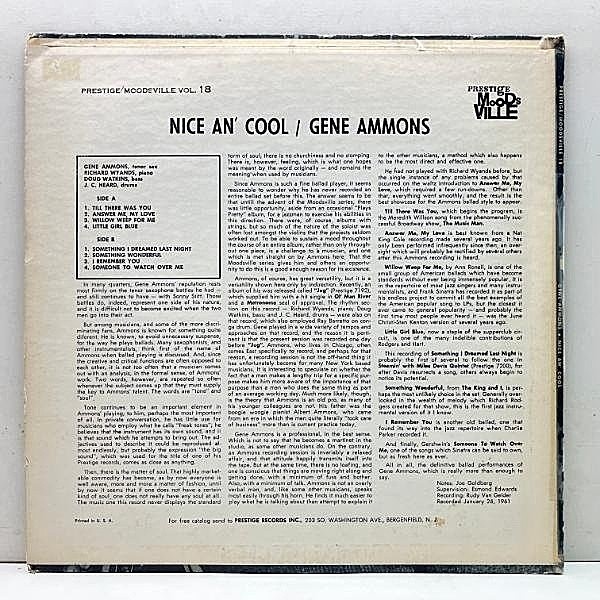 GENE AMMONS Nice An' Cool 深溝 RVG ジャズレコード（Gene
