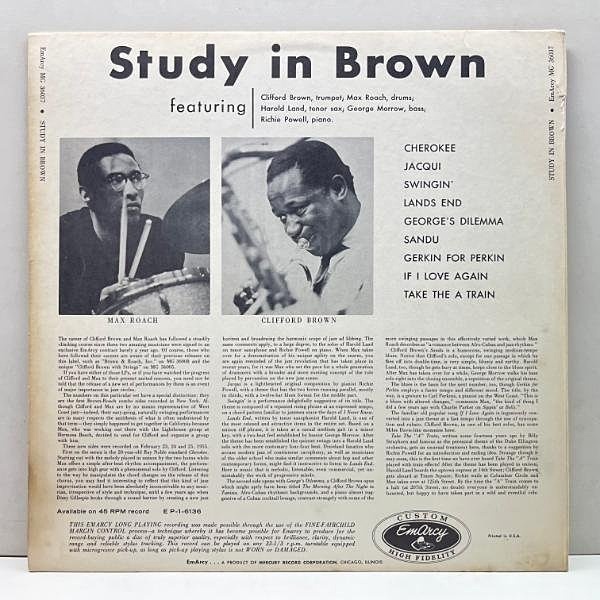 CLIFFORD BROWN / MAX ROACH / Study In Brown (LP) / EmArcy
