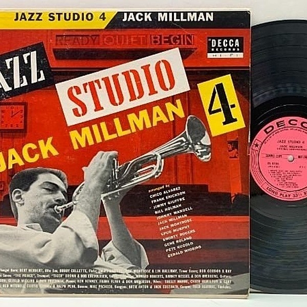 レコードメイン画像：良好!! プロモ FLAT 深溝 MONO 米オリジ JACK MILLMAN Jazz Studio 4 ('55 Decca) w/ Bob Gordon, Curtis Counce 中間派 好セッション