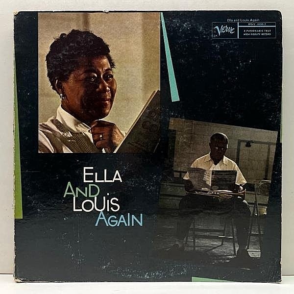 レコードメイン画像：Rare!! 2LP 初版VERVEリム MONO 深溝 USオリジ ELLA FITZGERALD And LOUIS ARMSTRONG Again (Verve MG V 4006-2) w/Oscar Peterson Quartet
