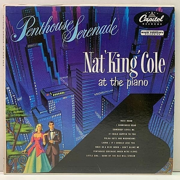 レコードメイン画像：【ピアニストに特化した粋な好盤】良好盤!! MONO 虹ツヤ NAT KING COLE Penthouse Serenade (Capitol T-332) US初期 モノラル LP