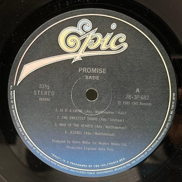 SADE / Promise (LP) / Epic | WAXPEND RECORDS