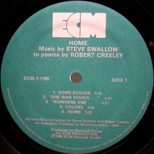 STEVE SWALLOW / Home · Music By Steve Swallow To Poems By