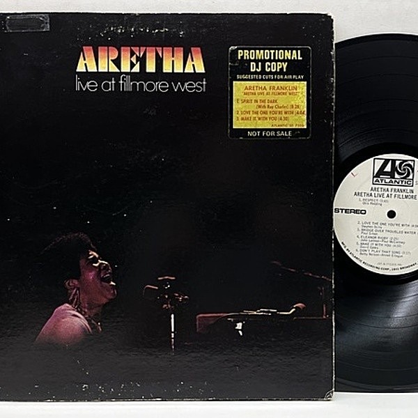 レコードメイン画像：レア!! 白プロモ ポスター付き USオリジナル ARETHA FRANKLIN Live At Fillmore West ('71 Atlantic) AT/GP刻印 White Promo Copy LP