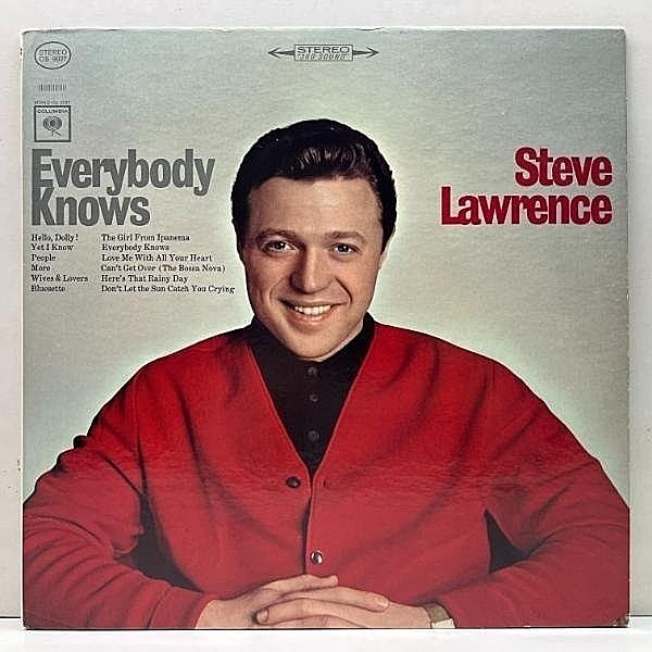 レコードメイン画像：美品!! USオリジナル 初版 黒レター 2eyeラベ STEVE LAWRENCE Everybody Knows ('64 Columbia) スティーヴ・ローレンス 米 初回プレス