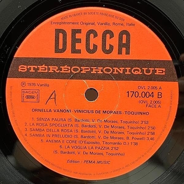 ORNELLA VANONI / VINICIUS DE MORAES / TOQUINHO / La Voglia