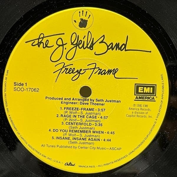 J. GEILS BAND / Freeze-Frame (LP) / EMI | WAXPEND RECORDS