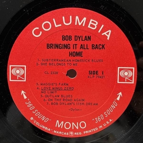 BOB DYLAN / Bringing It All Back Home (LP) / Columbia