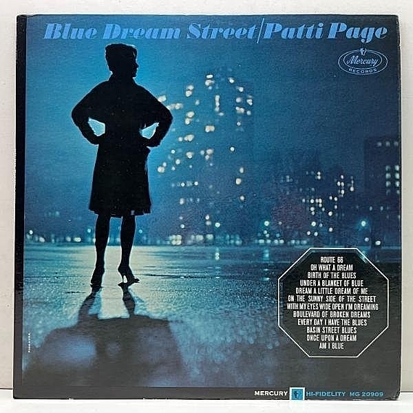 レコードメイン画像：美品!! MONO 深溝 USオリジナル PATTI PAGE Blue Dream Street (Mercury MG 20909) パティ・ペイジ とりわけジャジーな好盤！米モノラル