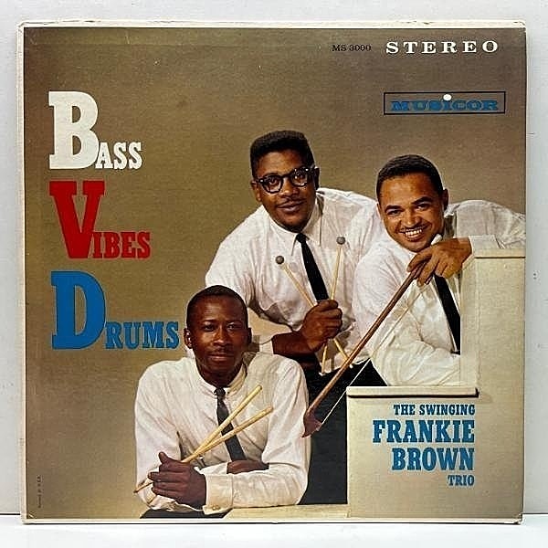 レコードメイン画像：【通好みのマイナー珍盤】良好!! USオリジナル FRANKIE BROWN TRIO Bass Vibes Drums ('61 Musicor MS 3000) Freddie McCoy, Martin Rivera