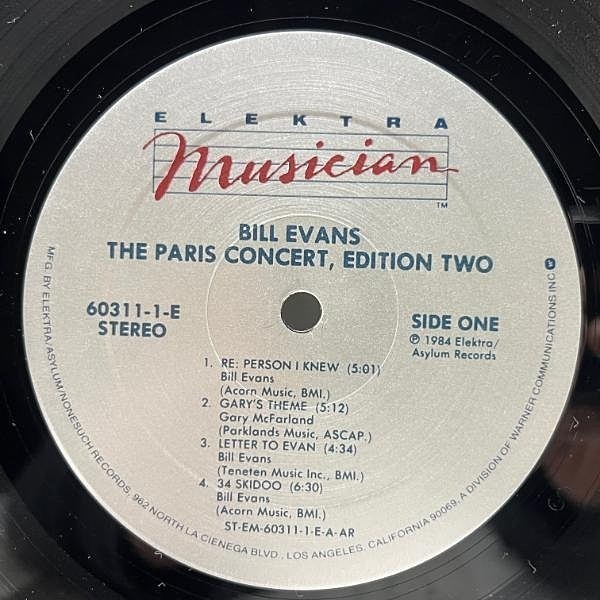 ビル・エヴァンス　パリ・コンサート 45回転 高音質　2LP レコード BILL EVANS / The Paris Concert (Edition Two) (LP) / Elektra