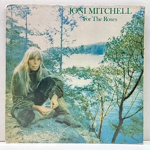 レコードメイン画像：レアな美盤!! Cut無し 初版 白ラベ USオリジナル JONI MITCHELL For The Roses ('72 Asylum) 移籍第一弾 ジョニ・ミッチェル／バラにおくる