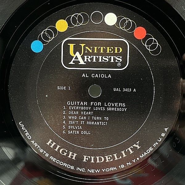 AL CAIOLA / Guitar For Lovers (LP) / United Artists