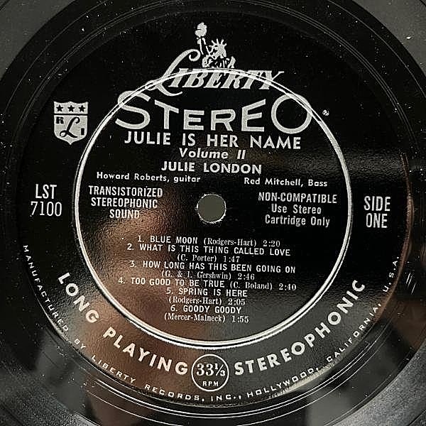 DISEMBODIED heretic LP レコード JULIE LONDON / Julie Is Her Name Volume II (LP) / Liberty