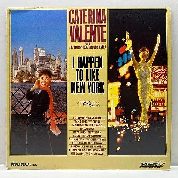 レコードメイン画像：美品!! オリジナル MONO 深溝 CATERINA VALENTE I Happen To Like New York ('63 London) カテリーナ・ヴァレンテのスタンダード集