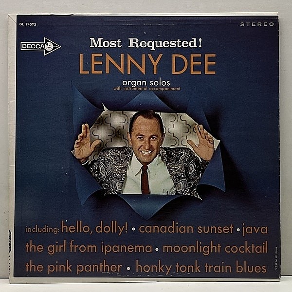 レコードメイン画像：【モンド的感性もくすぐるオルガンインスト集】美盤!! USオリジナル LENNY DEE Most Requested! ('64 Decca) 快適ラテンラウンジ 好盤