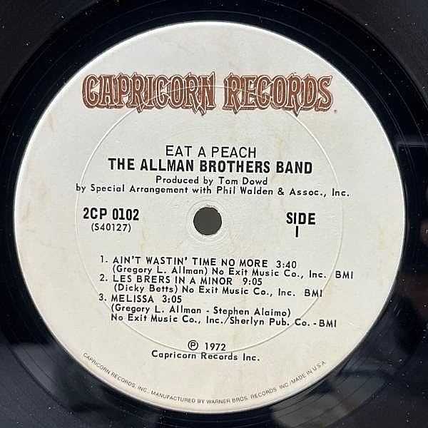 『Ｔｈｅ Ａｌｌｍａｎ Ｂｒｏｔｈｅｒｓ Ｂａｎｄ／ＥＡＴ』帯付国内盤【中古ＬＰ Yahoo!オークション -「allman brothers band eat a peach」の