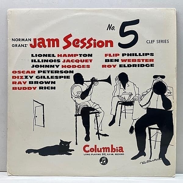 レコードメイン画像：良好!! MONO UKオリジナル『Norman Granz' Jam Session No. 5』#8 Johnny Hodges, Flip Phillips, Lionel Hampton, Oscar Peterson ほか