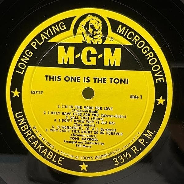 TONI CARROLL / This One Is The Toni (LP) / MGM | WAXPEND RECORDS