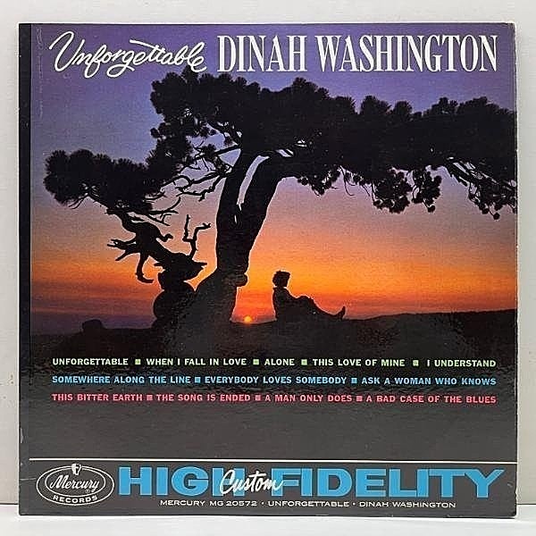 レコードメイン画像：良好!! MONO 深溝 US初期プレス DINAH WASHINGTON Unforgettable (Mercury MG 20572) ダイナ・ワシントン 素晴らしいバラード集
