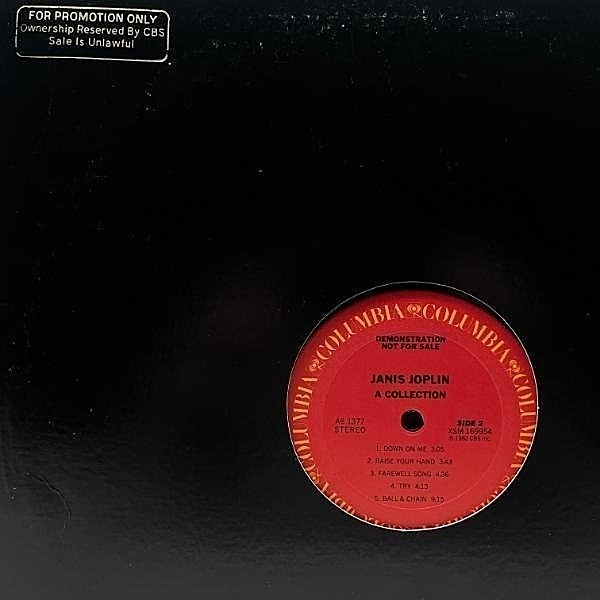 レコードメイン画像：【非売品／関係者専用BEST編集盤】PROMO ONLY 美盤!! USオリジナル JANIS JOPLIN A Collection (Columbia / AS 1377) ジャニス・ジョプリン