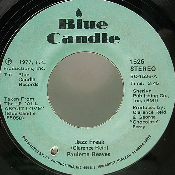 レコードメイン画像：美盤 オリジナル PAULETTE REAVES Jazz Freak／It's Hard To Dance ('77 Blue Candle) ブレイク マイアミ・レディ・ソウル
