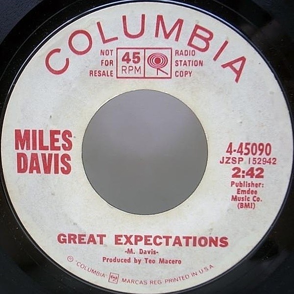 レコードメイン画像：LP未収録テイク!! プロモ オリジナル MILES DAVIS Great Expectations／The Little Blue Frog ('70 Columbia) PROMO 7インチ 45 RPM.