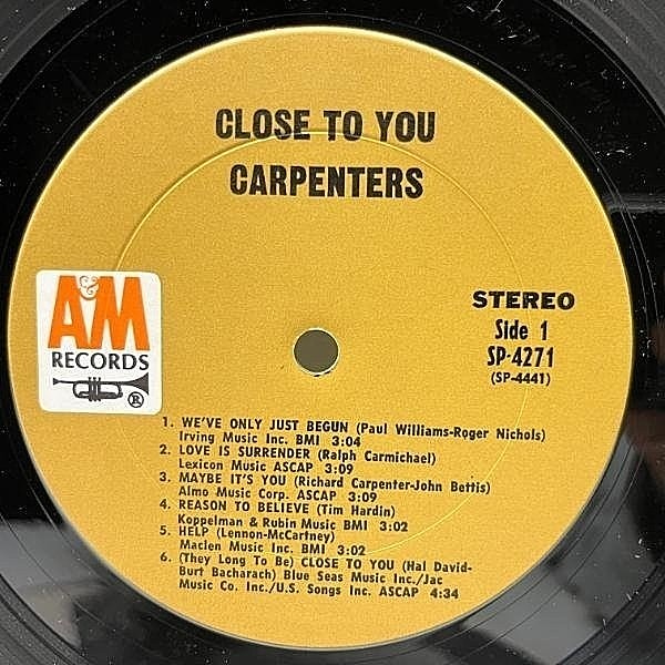 CARPENTERS / Close To you (LP) / A&M | WAXPEND RECORDS