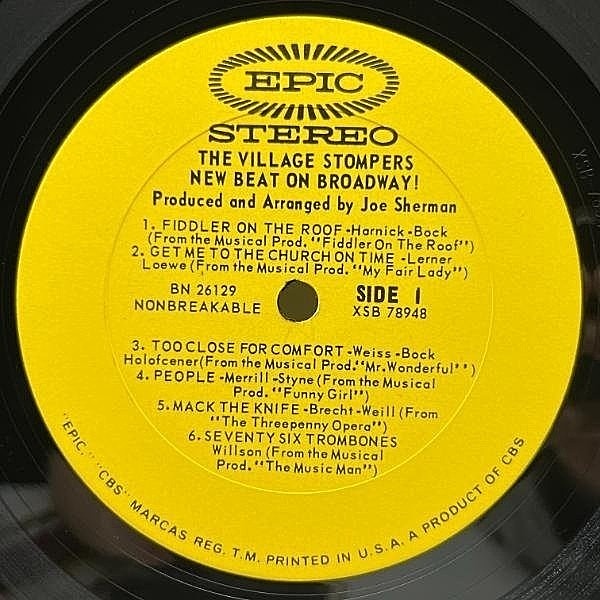 VILLAGE STOMPERS / New Beat On Broadway! (LP) / Epic