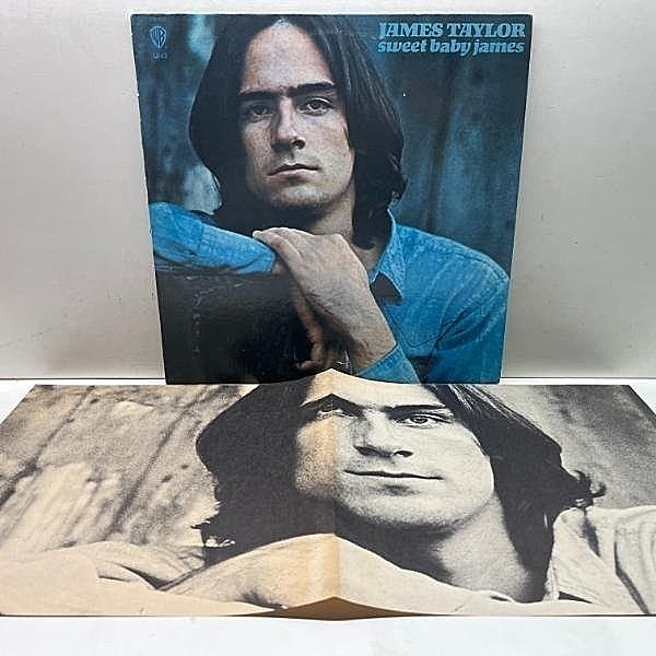 レコードメイン画像：【ポスター＆インナー完品】ほぼ美盤!! USオリジナル 緑ラベ JAMES TAYLOR Sweet Baby James ('70 Warner) Carole King, Danny Kortchmar