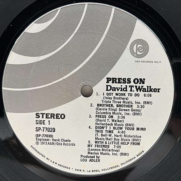 David T. Walker LPレコード DAVID T. WALKER / Press On (LP) / Ode | WAXPEND RECORDS