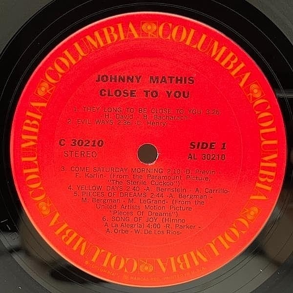 JOHNNY MATHIS / Close To You (LP) / Columbia | WAXPEND RECORDS