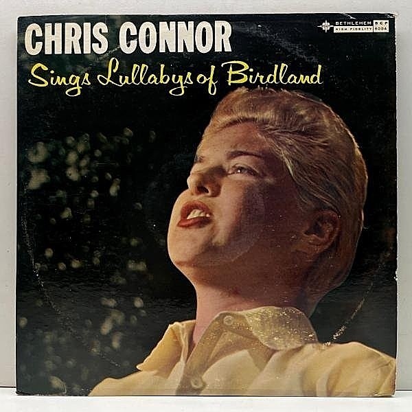 レコードメイン画像：別ショット『口閉じ』FLAT, MONO 深溝 CHRIS CONNOR Lullabys Of Birdland (Bethlehem) クリス・コナー／バードランドの子守唄