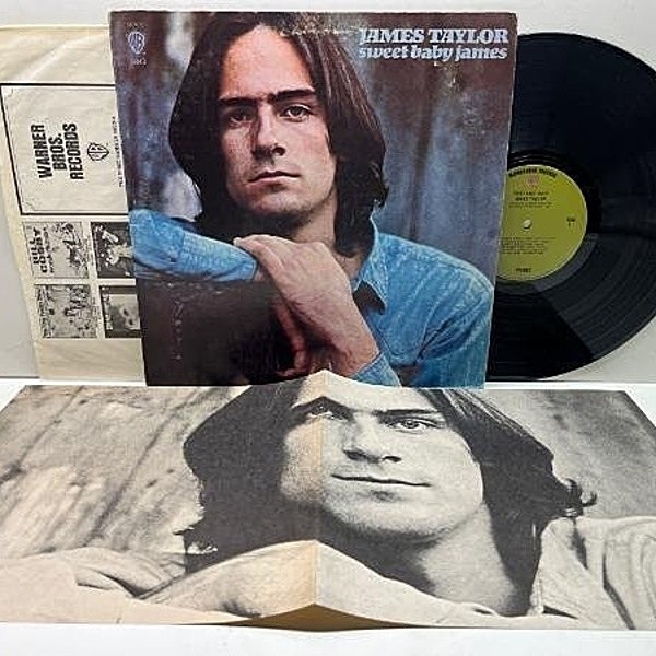 レコードメイン画像：【ポスター＆インナー完品】良好盤!! USオリジナル 緑ラベ JAMES TAYLOR Sweet Baby James ('70 Warner) Carole King, Danny Kortchmar