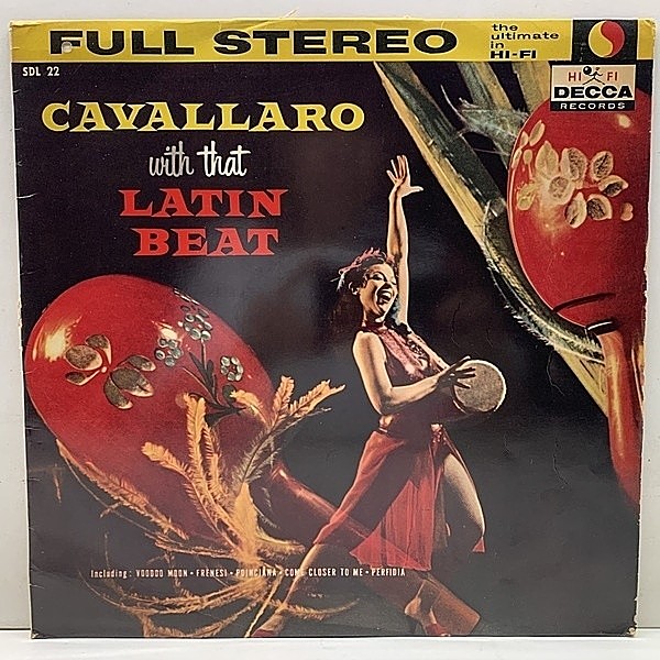 レコードメイン画像：【極上カクテル・ラテンビート名盤】JPNプレス 深溝 CARMEN CAVALLARO Cavallaro With That Latin Beat (Decca SDL22) エキゾ 美女ジャケ