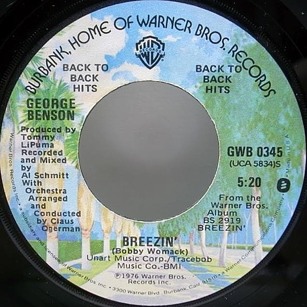 レコードメイン画像：7インチ オリジナル GEORGE BENSON This Masquerade / Breezin ('76 Warner) DJ Jazzy Jeff ネタ グッド・メロウ