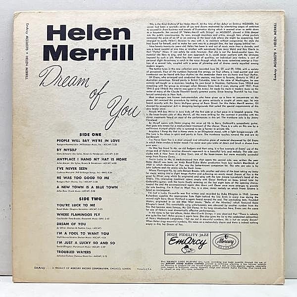 HELEN MERRILL / Dream Of You (LP) / Emarcy | WAXPEND RECORDS