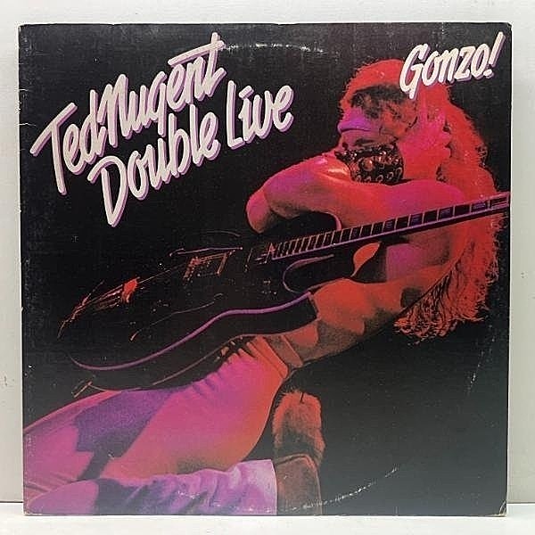 レコードメイン画像：美盤!! USオリジナル 2LP STERLING刻印 TED NUGENT Double Live Gonzo! 絶叫のライブ・ゴンゾー ('78 Epic) 全マト1C 米ハードロック 名盤