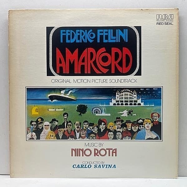 レコードメイン画像：美盤!! 初版dynaflex 赤ラベ USオリジナル NINO ROTA Amarcord (フェリーニのアマルコルド) ニーノ・ロータ '74年 OST サウンドトラック