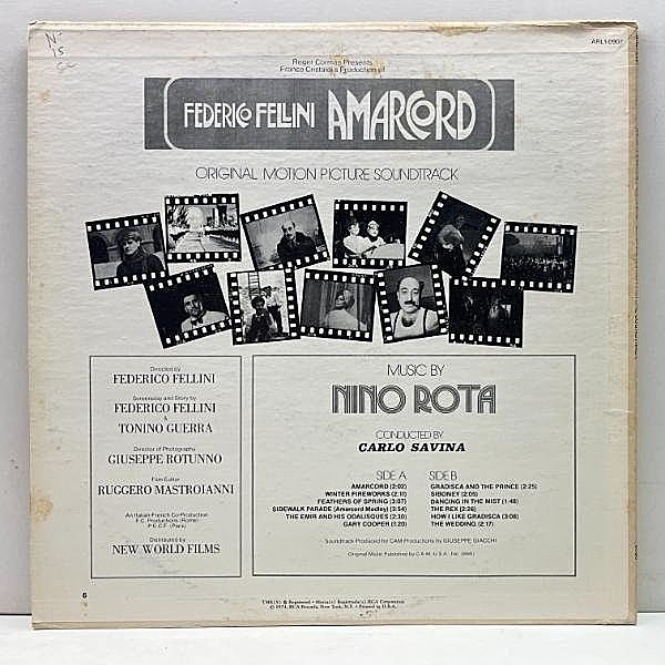NINO ROTA / Amarcord (Colonna Sonora Originale Del Film) (LP