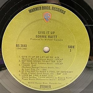 BONNIE RAITT / Give It Up (LP) / Warner Bros. | WAXPEND RECORDS