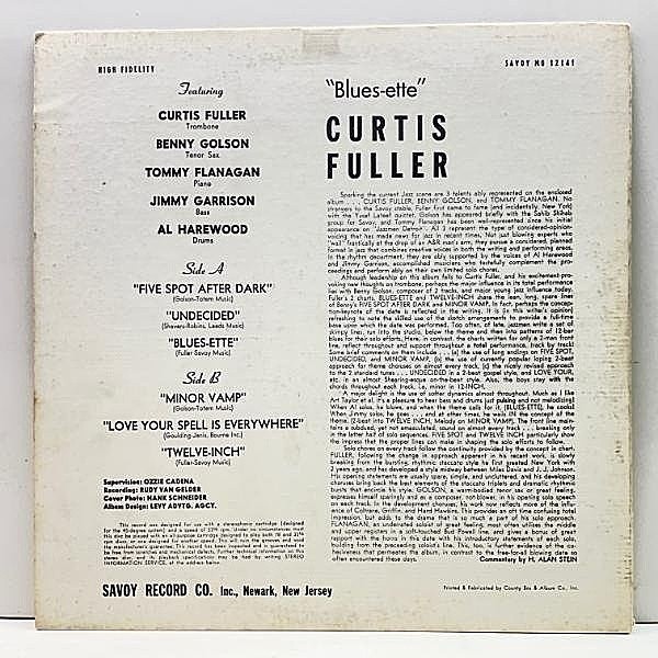 CURTIS FULLER / Blues-ette (LP) / Savoy | WAXPEND RECORDS