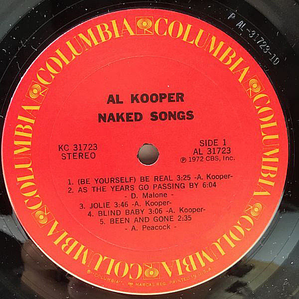 AL KOOPER / NAKED SONGS【KC規格 レコード】 AL KOOPER / Naked Songs (LP) / Columbia | WAXPEND RECORDS