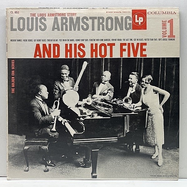 レコードメイン画像：美盤!! MONO USプレス LOUIS ARMSTRONG AND HIS HOT SEVEN 5 Story - Vol.1 (Columbia CL 851) ルイ・アームストロング 初期の貴重音源 LP