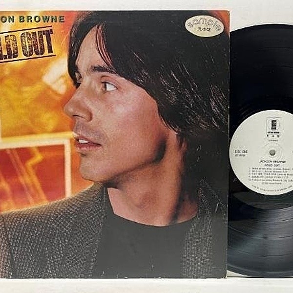 レコードメイン画像：良好!! 白プロモ［見本盤／非売品］'80年 初版 日オリジナル JACKSON BROWNE Hold Out (Asylum P-10840Y) w/2種リリックシート LP