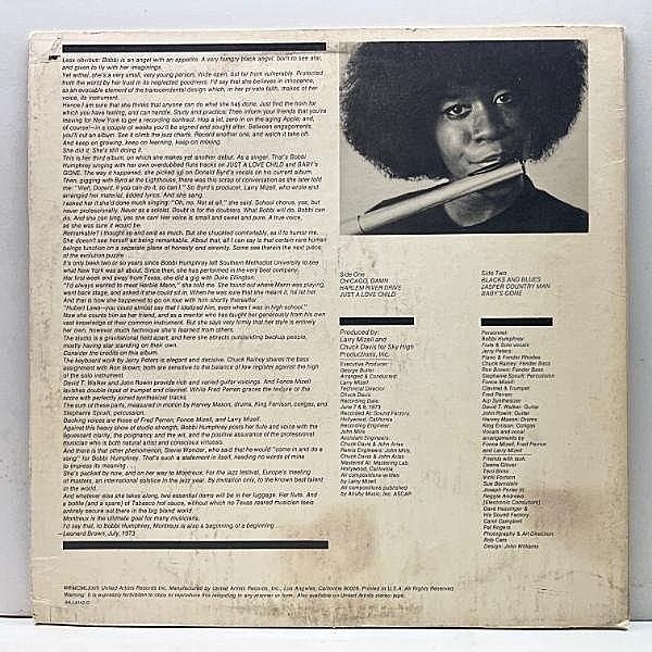 BOBBI HUMPHREY / Blacks And Blues (LP) / Blue Note | WAXPEND