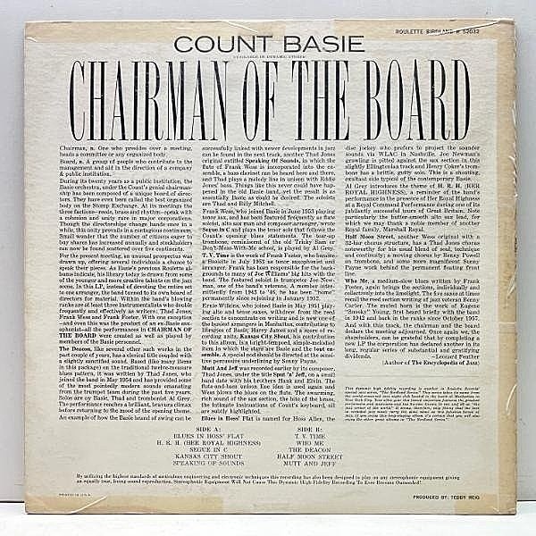 COUNT BASIE / Chairman Of The Board (LP) / Roulette | WAXPEND RECORDS